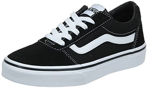 Vans Mixte enfant Ward Suede/Canvas Basket, Suede Canvas Black White, 38 EU