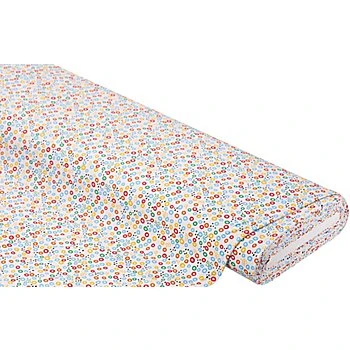 Tissu jersey en coton « cercles », gris clair/multicolore