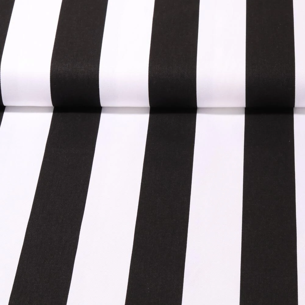 Canevas de coton - Grosses rayures Noir