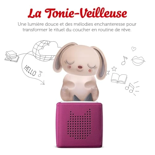 tonies-veilleuse Doudou Lapinou, veilleuse avec berceuses apaisantes pour conteuse Toniebox, audioconte 3 Ans et Plus - boîte à Histoires Vendue séparément.