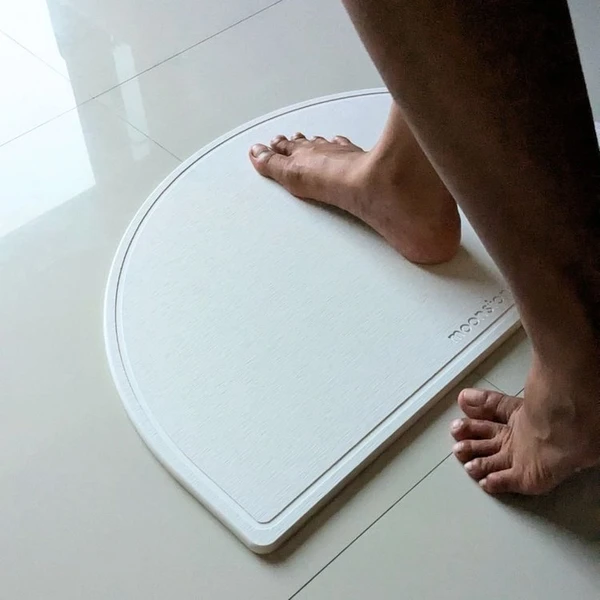 Tapis de Bain en Diatomite Luna - Blanc Eternel