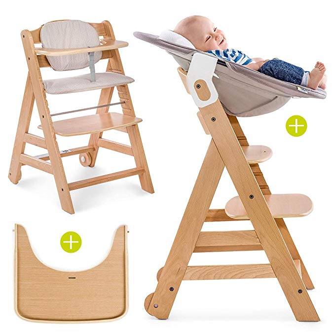 Hauck Beta Plus - Chaise Haute Bébé Évolutive Escalier dès naissance/Inclus  Transat pour nouveau-né, Coussin assise, Tablette - hauteur réglable, Bois  Clair Natur/Beige: .fr: Bébés & Puériculture