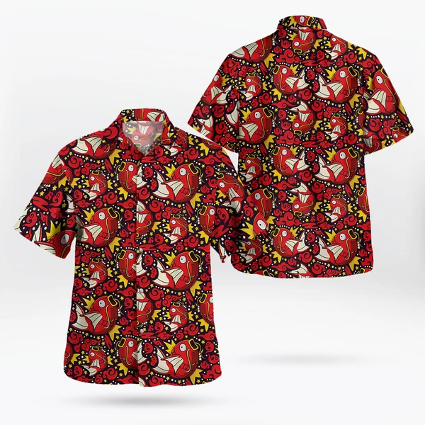 Tropi Pokemon Magikarp Button Up Red Hawaiian Shirt - Tropi Hawaiian Shirts