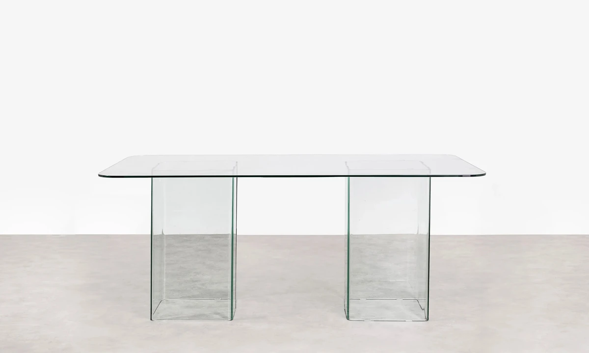 Table à manger rectangulaire en verre trempé Eleonora (180x90 cm)