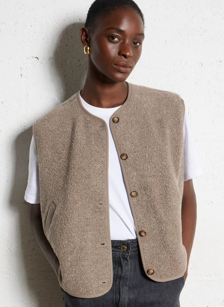 VESTE OVERSIZE EN LAINE MéLANGéE LOUP DES PETITS HAUTS - FEMME | Place des Tendances