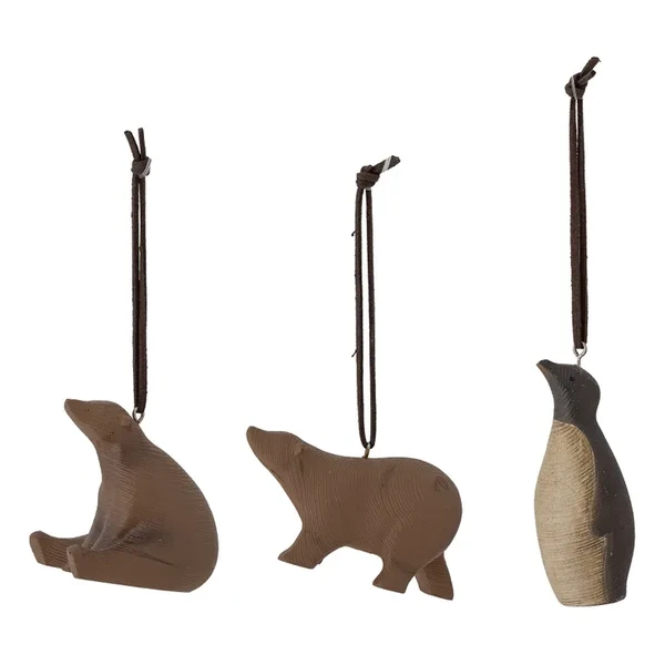 Décorations de Noël Berg - Lot de 3 | Marron