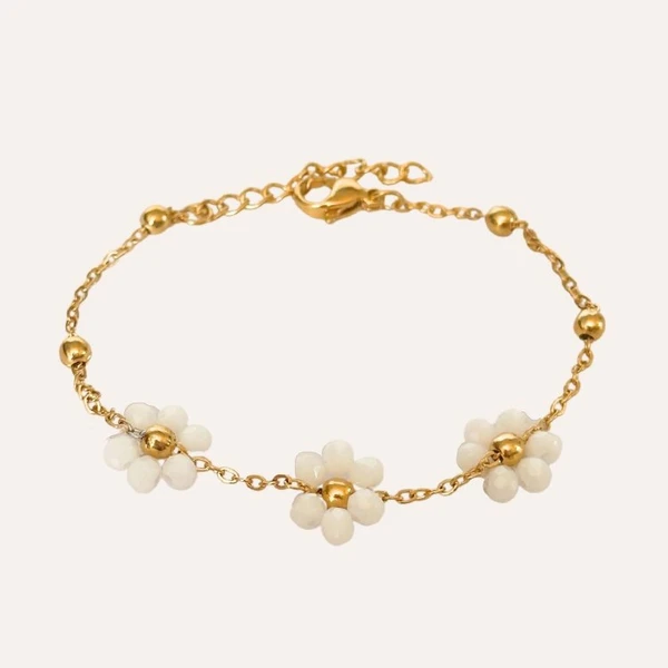 Bracelet Marguerite - Blanc