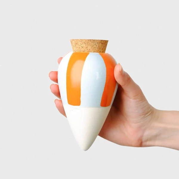 Olla - Orange and blue striped