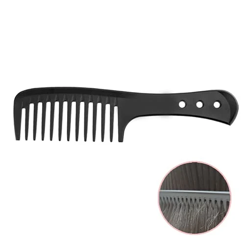 Peigne à Dents Larges, Peigne à Cheveux en Fibre de Carbone, Peigne de Coiffure Anti-Statique Résistant à la Chaleur, pour Coiffure Cheveux Secs et Épais, Longs Humides, Cheveux Bouclés