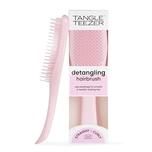 Tangle Teezer The Ultimate Detangler Hairbrush | For Wet &amp; Dry Hair | Detangles All Hair Types | Reduces Breakage, Eliminates Knots | Two-Tiered Teeth &amp; Comfortable Handle | Millennial Pink