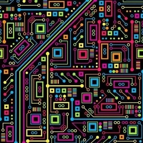 Short Circuits (Rainbow) Fabric | Spoonflower