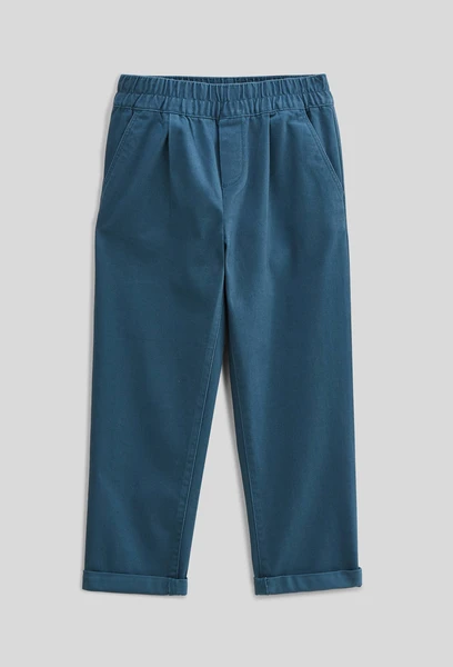 Pantalon droit élastiqué uni en coton BIO GOTS