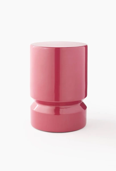 Tabouret en métal laqué rose - JEAN-PIERRE GARRAULT X MONOPRIX