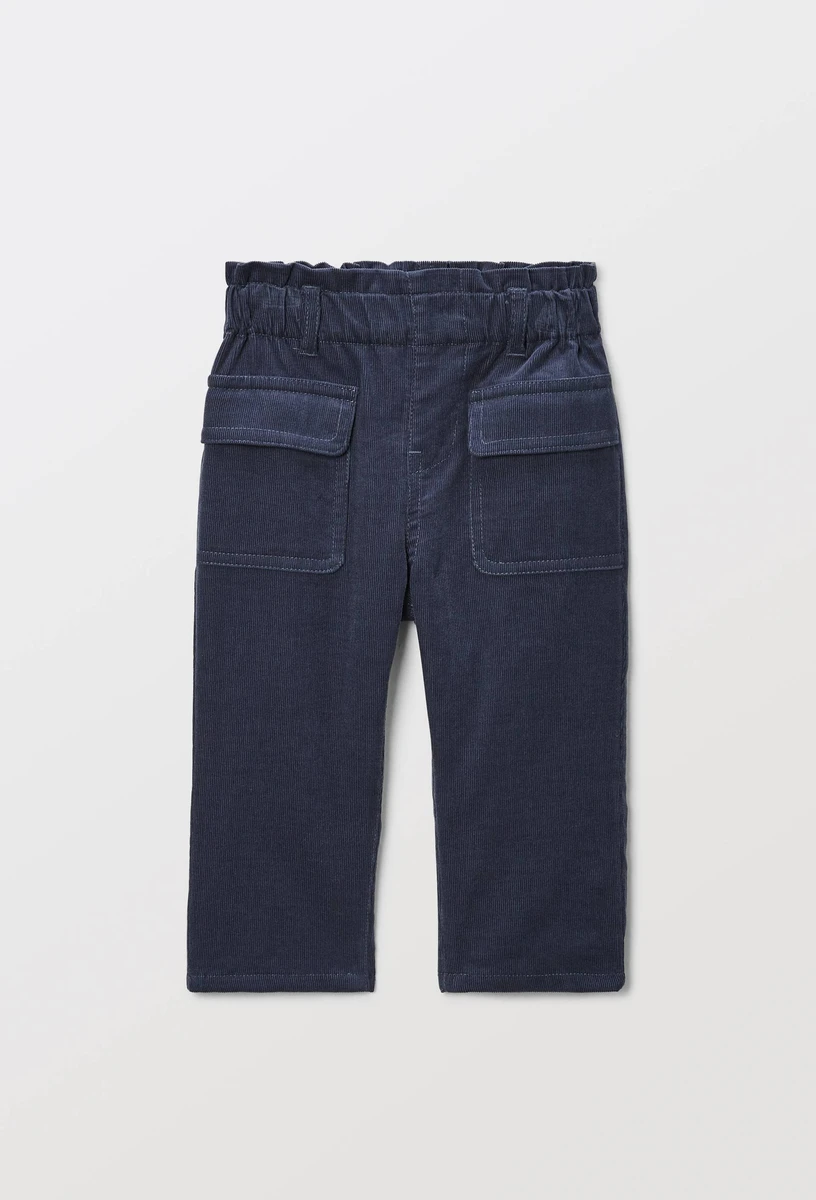 Pantalon taille élastique uni en velours en coton BIO GOTS