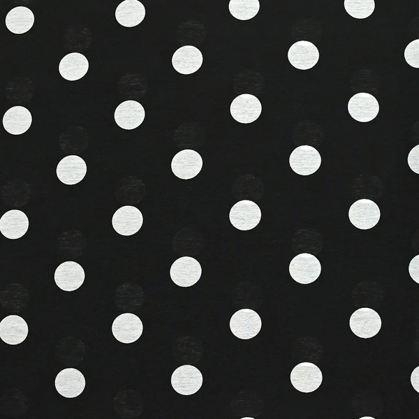 Viscose imprimée légère pois blanc 23 mm fond noir