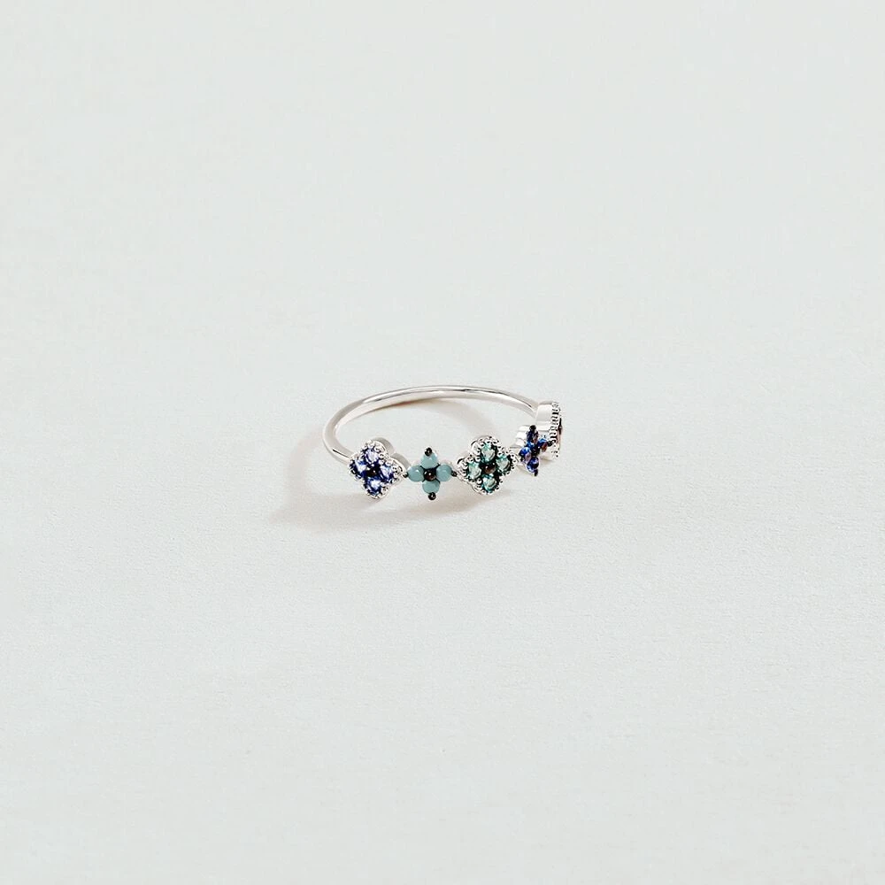 Thin ring BELOVED - Multicolor / Silver