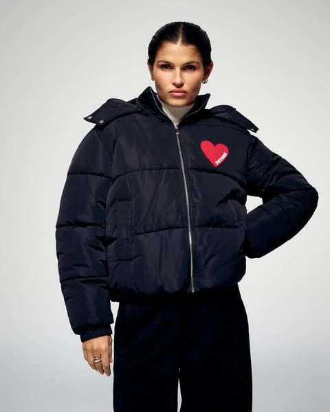 Doudoune coeur (H25 / FEMME / Noir)