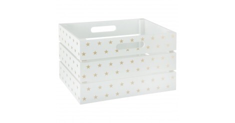 Cagette en Bois Blanc & Doré