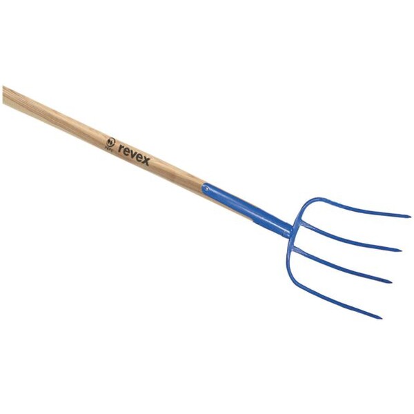 Fourche à fumier soie 4 dents REVEX manche droit bois PEFC L.135 cm