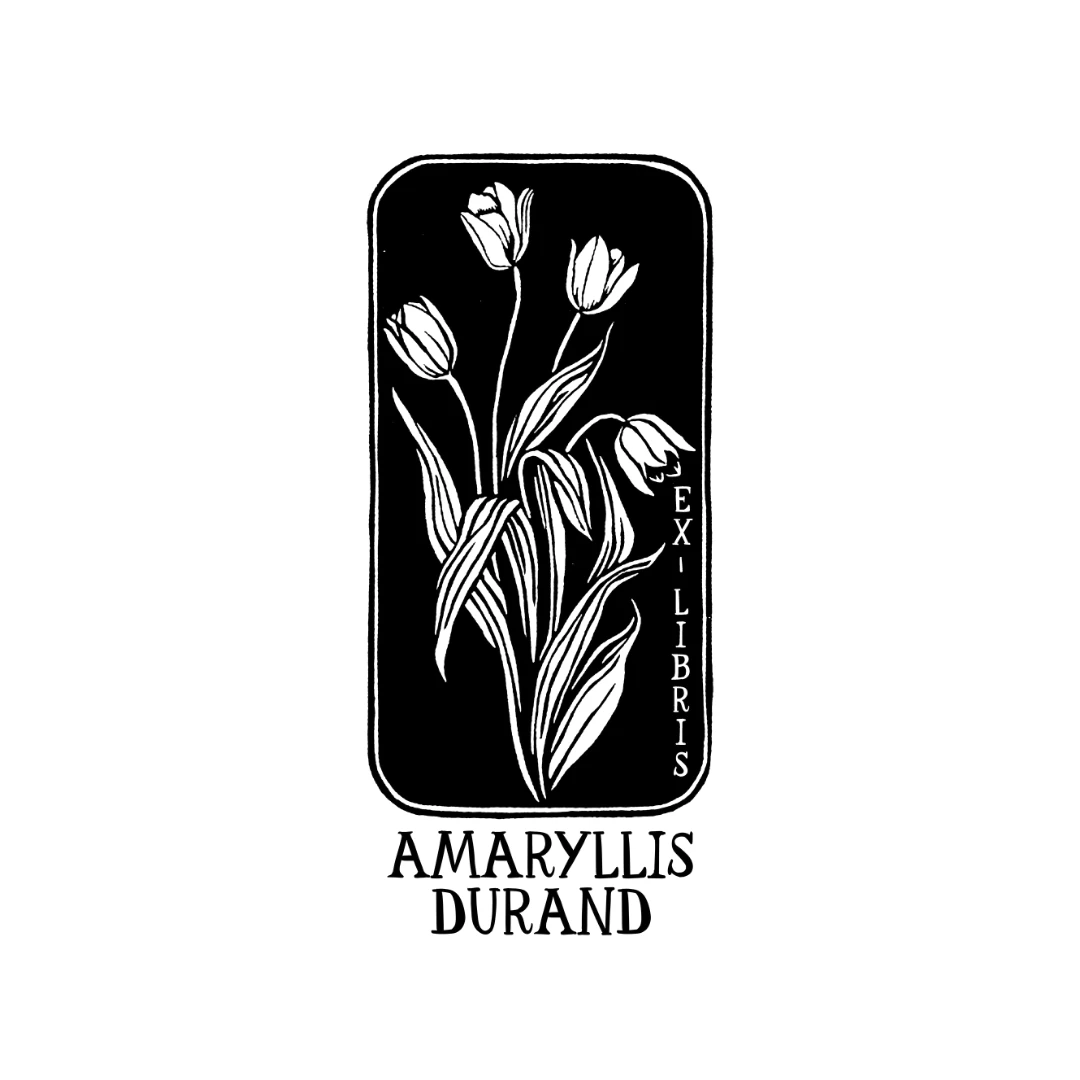 Personalized Ex-Libris Stamp with flower - Spray of Tulips