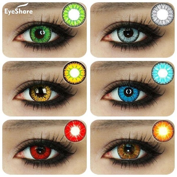 Yeux 1 paire belle élève oeil cosmétique coloré lentilles de Contact Halloween Cosplay lentilles fou lentille pour les yeux | AliExpress