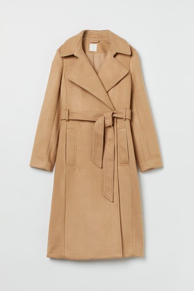 Manteau avec ceinture à nouer
