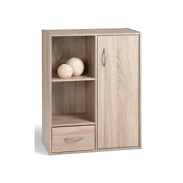 COMPO Meuble de rangement contemporain coloris chêne - L 62 cm