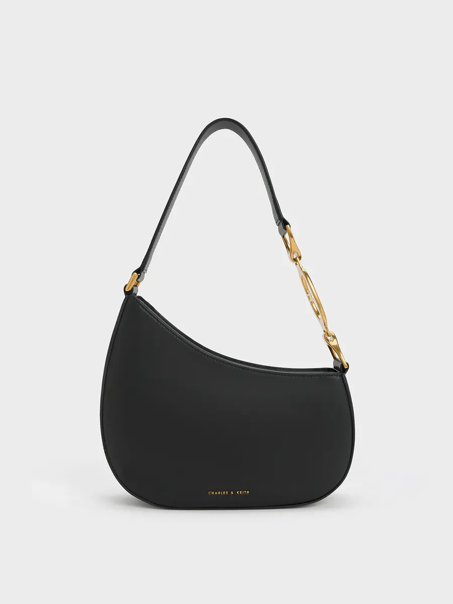 Black Asymmetrical Shoulder Bag | CHARLES & KEITH