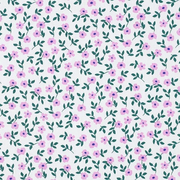 GOTS Popeline coton Streublümchen | Poppy Fabrics – blanc/rose - Idéal pour Décoration pour enfants
