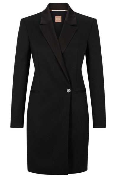 BOSS - Robe Slim Fit style smoking en laine vierge éco-responsable
