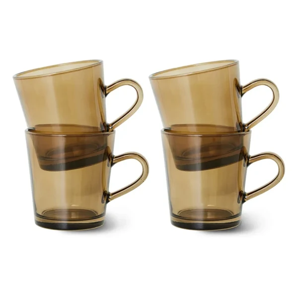 HKliving - Tasses à café 70's - Set de 4 - Brun | Smallable