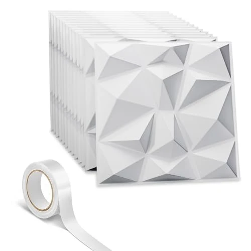 AMARA DECO - 15 Pièces Panneau Mural Decoratif 3D 30x30cm avec Ruban Adhésif Double Face – Panneaux Acoustiques Muraux Résistants à la Chaleur et Faciles à Nettoyer