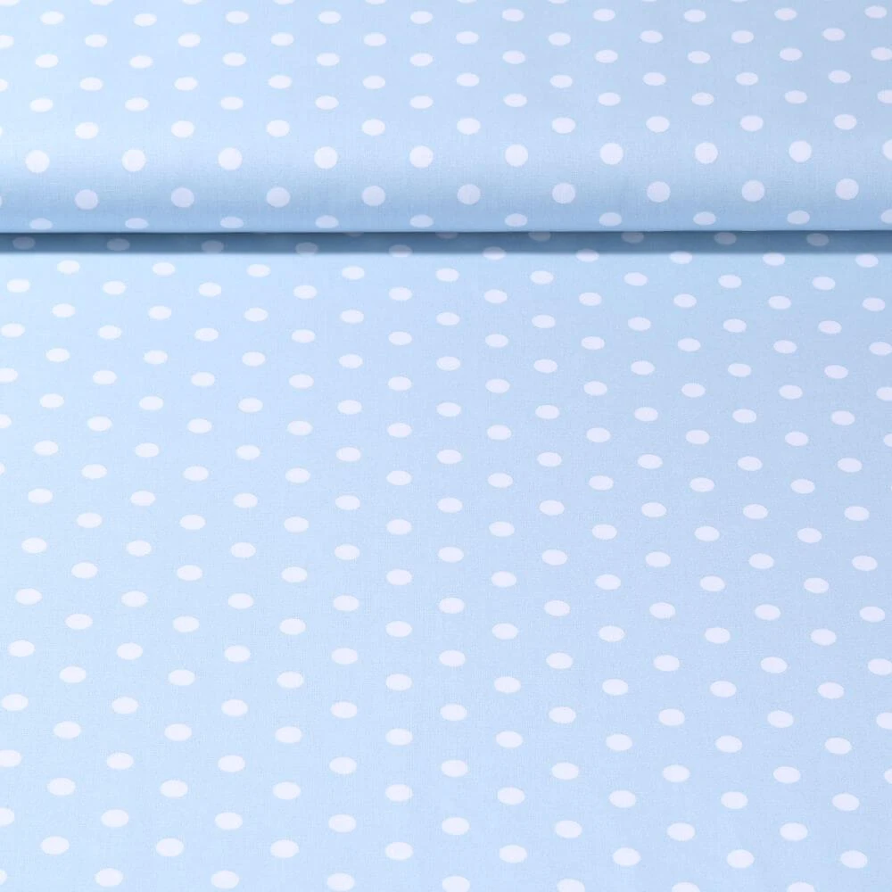 Popeline de coton Benno - Pois XL Bleu clair Blanc