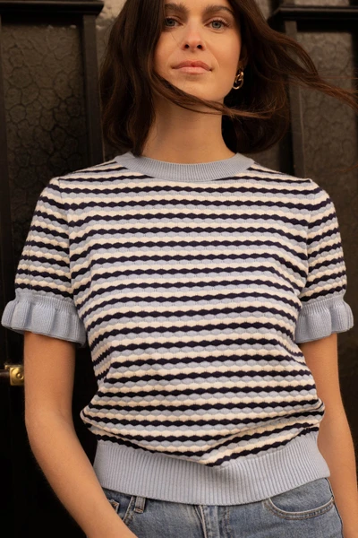 Pull En Maille Marine - Marine - Boutique Libertie