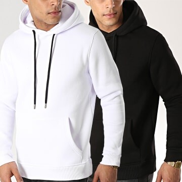 LBO - Lot de 2 Sweats Capuche 333 Blanc et Noir - LaBoutiqueOfficielle.com