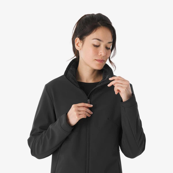 Veste softshell coupe-vent femme, MT100 noir
