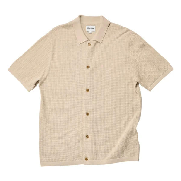 Chemise Manches Courtes Textured | Beige