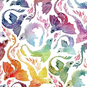 Dragon fire rainbow Fabric | Spoonflower