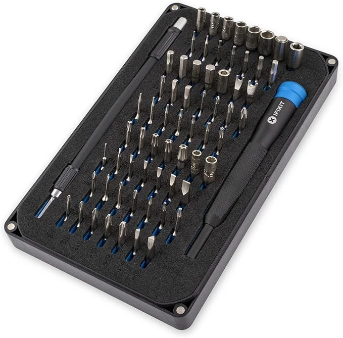 iFixit Mako Precision Bit Set, ensemble d'embouts avec 64 bits (4 mm) et porte-embouts, tournevis de précision pour smartphone, ordinateur, lunettes