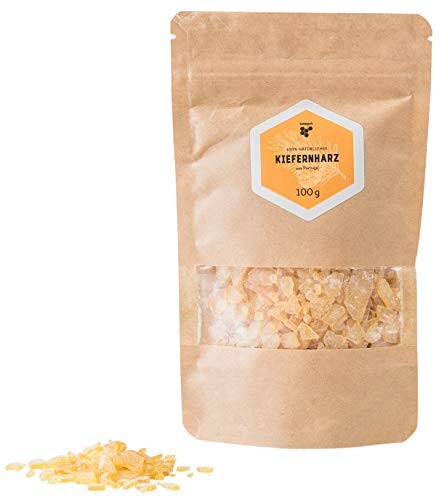 Résine de pin du Portugal, 100 g de résine naturelle d'arbres (colophane), facile à pulvériser, comme encens, pour baume ou pour chiffons en cire d'abeille