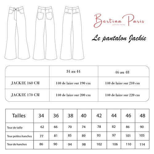 PATRON DE COUTURE PANTALON JACKIE