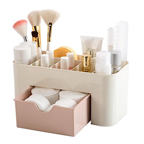 Bonjouree Tiroir de Rangement Bureau Maquillage Cosmétique Supports Boîte économiser de l'espace (Rose) Divers