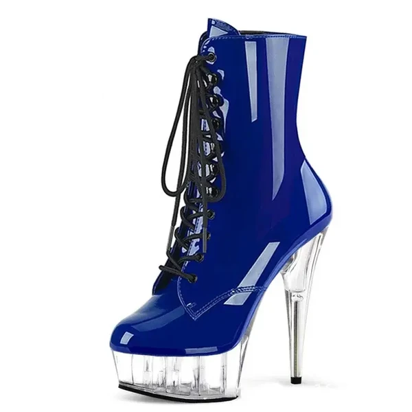 Bottes en latex bleu