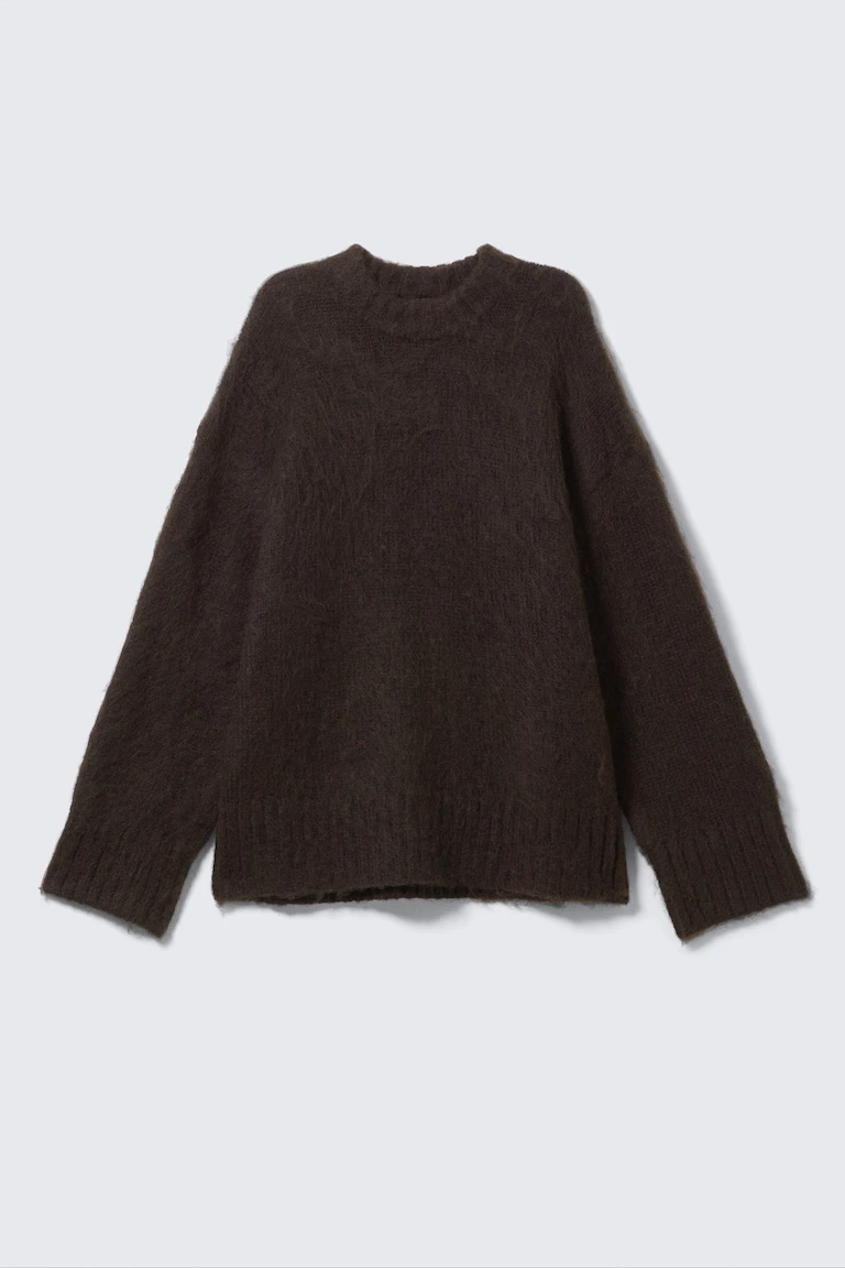 Pull en maille duveteuse coupe décontractée