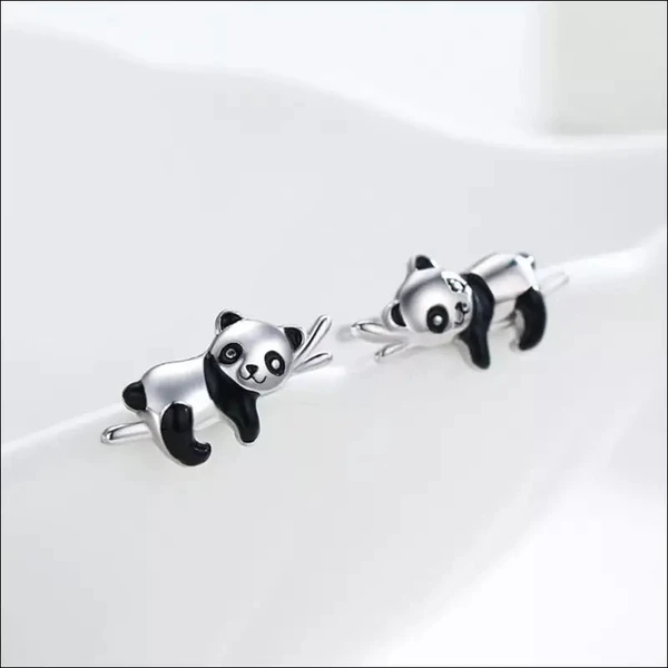 Boucle d'oreille Panda Bambou