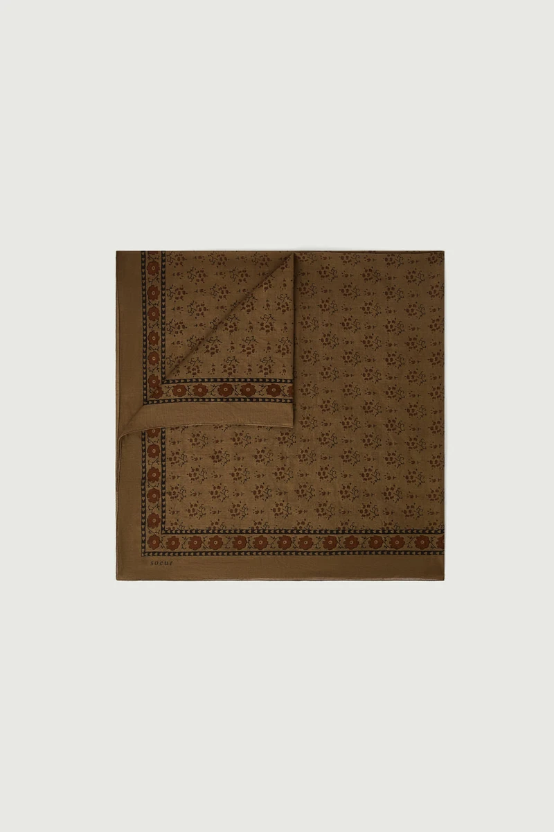 FOULARD CLASSIQUE COTON MARRON