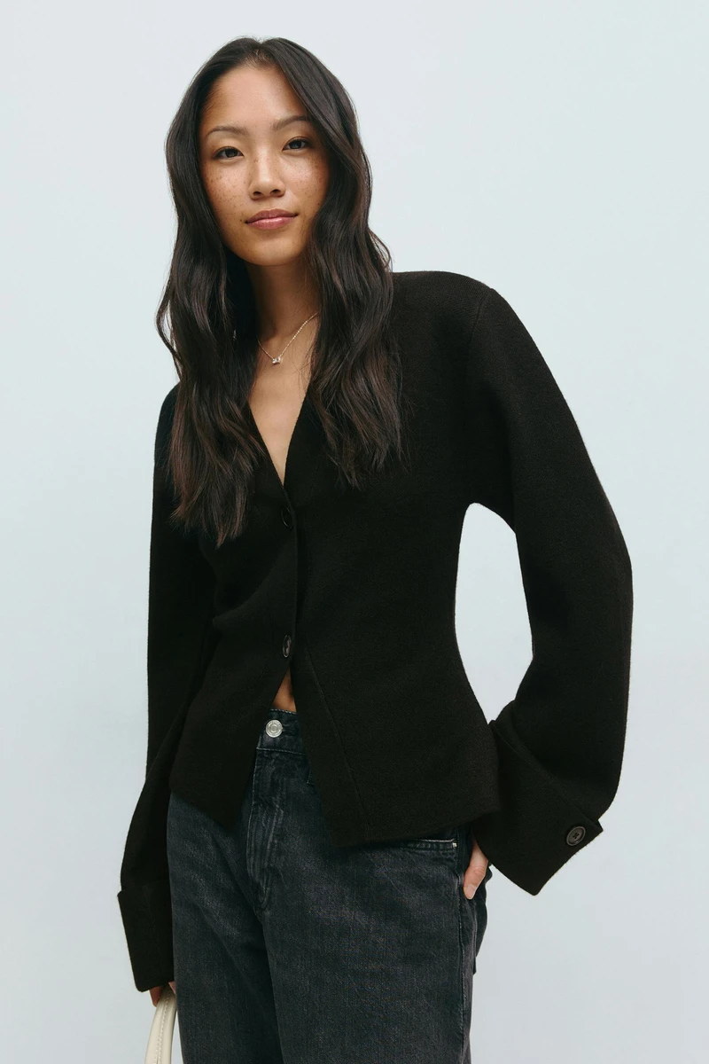 Knitted sculptured cardigan