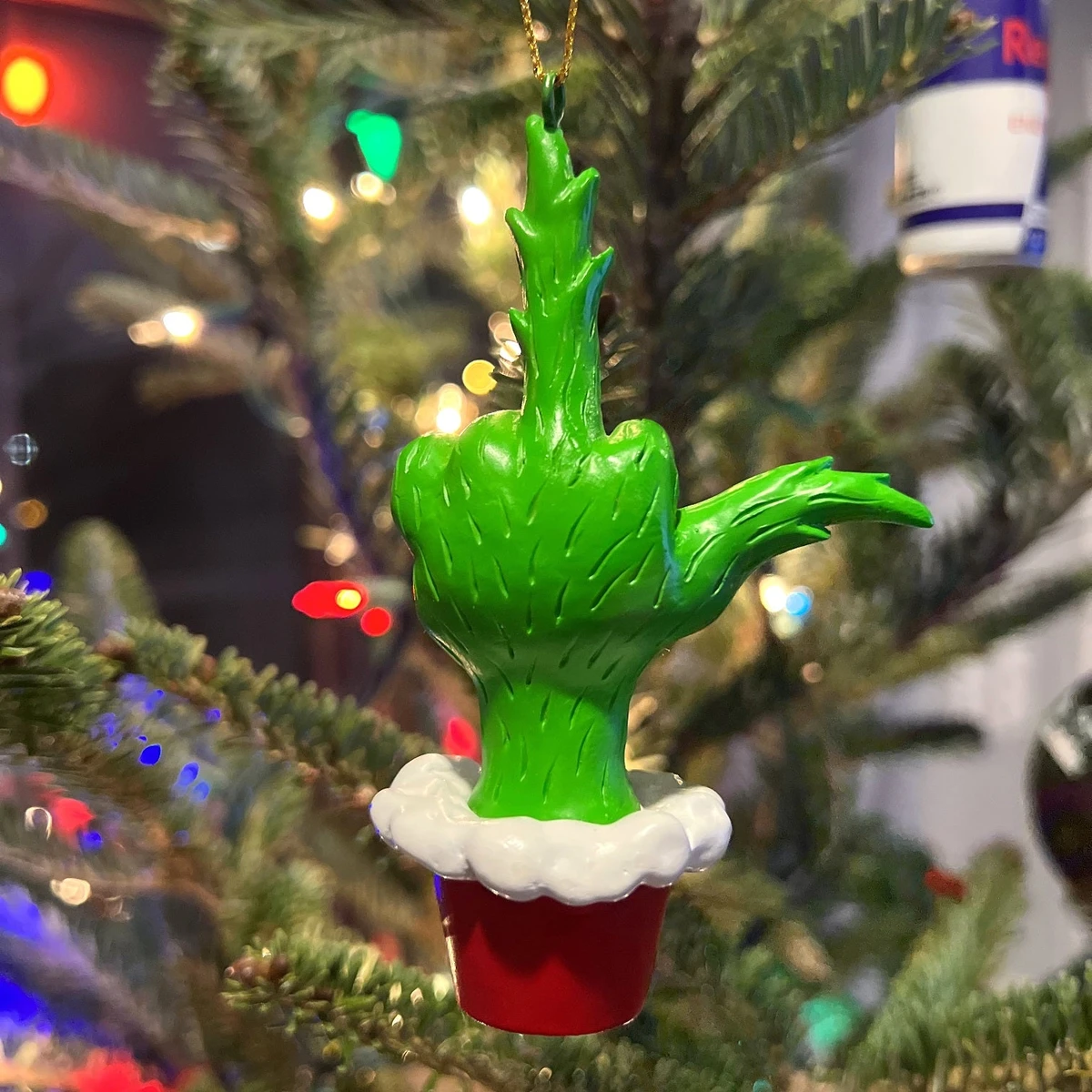 Boule de Noël : Green Hand Giving the Middle Finger