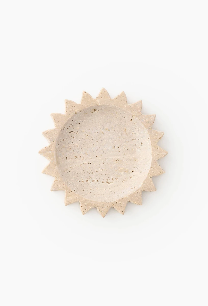Vide-poche,,15*15*2.5cm, en travertin