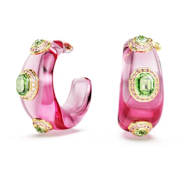 Anneaux d'oreilles Dulcis, Tailles variées, Multicolores, Placage de ton or